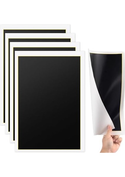 4 Yaprak 15,35X10,63 Inç Lazer Renkli Gravür Kağıdı (Siyah, 39X27 Cm) (Yurt Dışından)