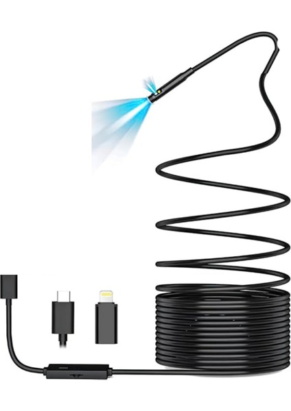 Endoskop Muayene Kamerası, 8 LED Işık (Yurt Dışından)