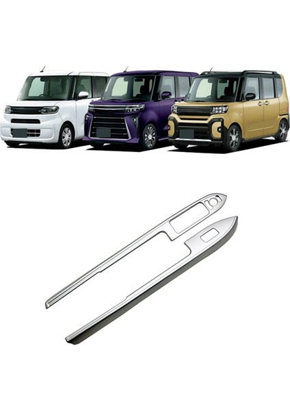 Pencere Camı Kaldırma Anahtarı Düğme Paneli Kapak Trim Sticker Gümüş (Yurt Dışından)