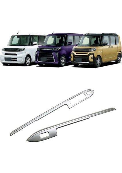 Pencere Camı Kaldırma Anahtarı Düğme Paneli Kapak Trim Sticker Gümüş (Yurt Dışından)