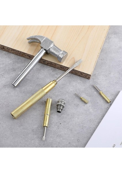 Mini Hammer 6'sı 1 Arada Küçük Çekiç Pirinç Çekiç Tornavida (Yurt Dışından) indirimleri