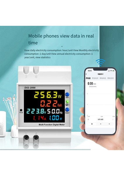 Tuya Wifi Akıllı Dijital Ekranlı Elektrik Sayacı A (Yurt Dışından)