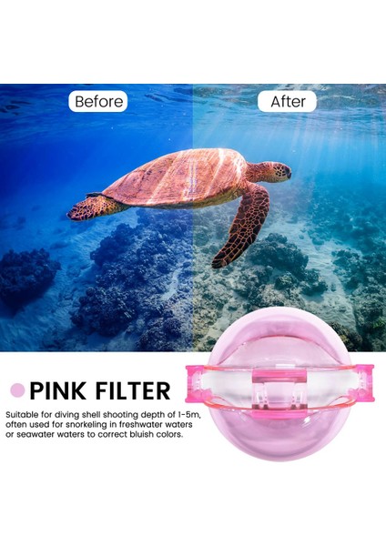 X3 Su Geçirmez Kılıf Için Dalış Filtresi, Kırmızı+Pembe+ Filtreler (Yurt Dışından)