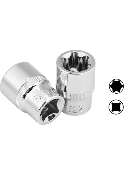 Torx Soket Seti Torx Yıldız Bit Tork Dişi E-Soket Seti E4-E24 14 Adet (Yurt Dışından)