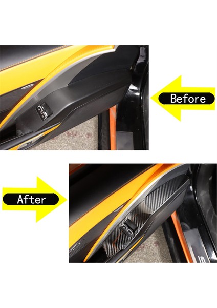 C7 14-19 Araba Cam Kaldırma Anahtarı Paneli Kapak Trim Stickerı (Yurt Dışından)