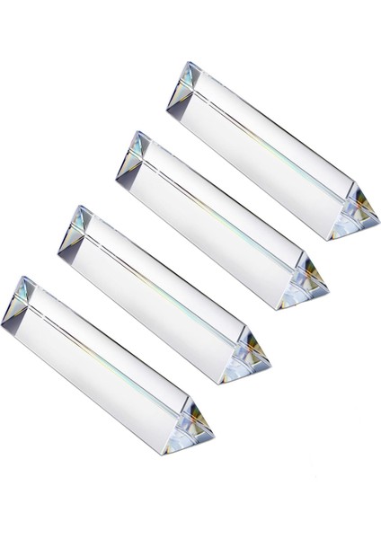 4 Adet 6 Inç Şeffaf Optik Lens Cam Üçgen Prizma (Yurt Dışından)