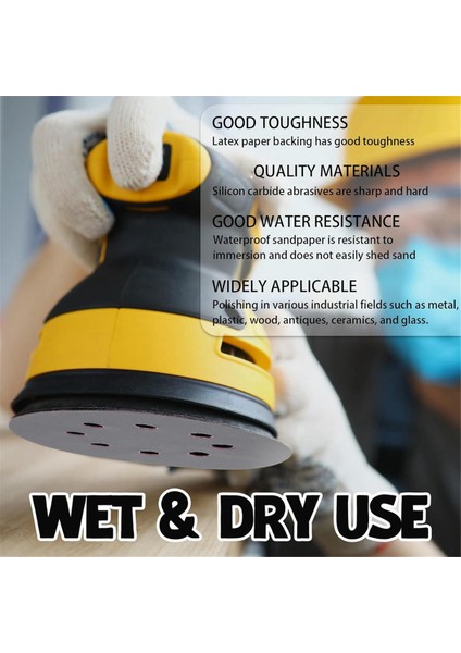 200 Adet Zımpara Kağıdı 5 Inç 8 Delikli Kanca ve Islak Kuru Zımpara Diski Cilalama Için (Yurt Dışından) indirimleri