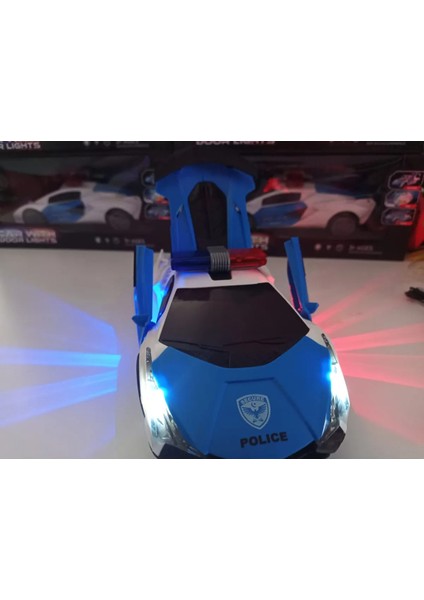 Bugatti Işıklı Müzikli 360 Derece Dönen Çarp Dön Polis Arabası