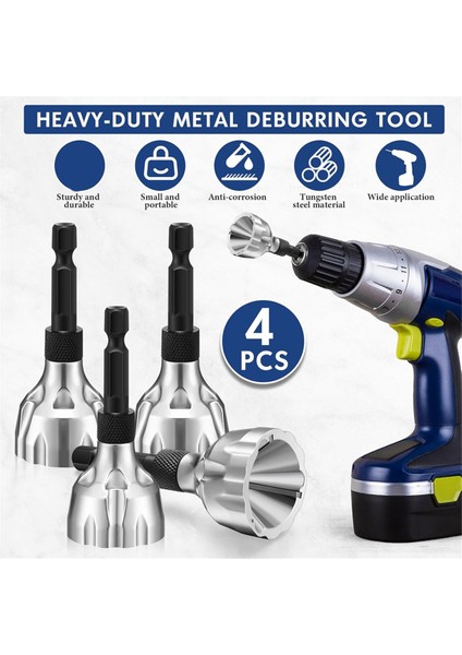 4 Adet Ağır Hizmet Tipi Çapak Alma Pah Kırma Aleti Hızlı Çıkarma Altıgen Şaft (Yurt Dışından) fiyatları