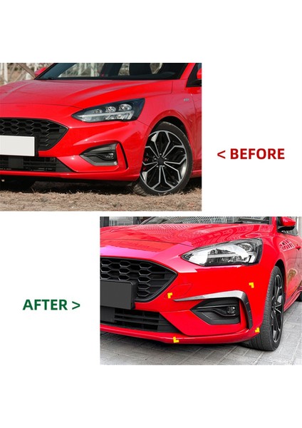 Araba Ön Tampon Dudak Ayırıcı Spoiler Şeritleri Parlak Siyah (Yurt Dışından)