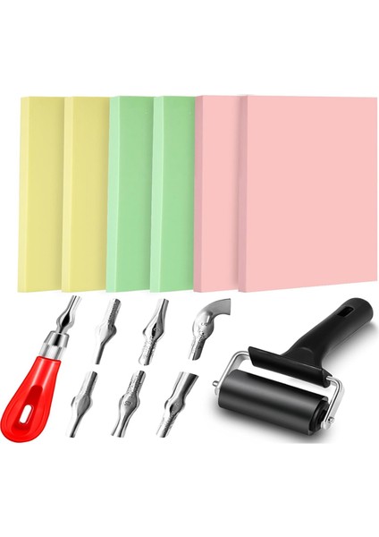 14 Adet Kauçuk Blok Damga Oyma Blokları Kauçuk Damga Seti (Yurt Dışından)