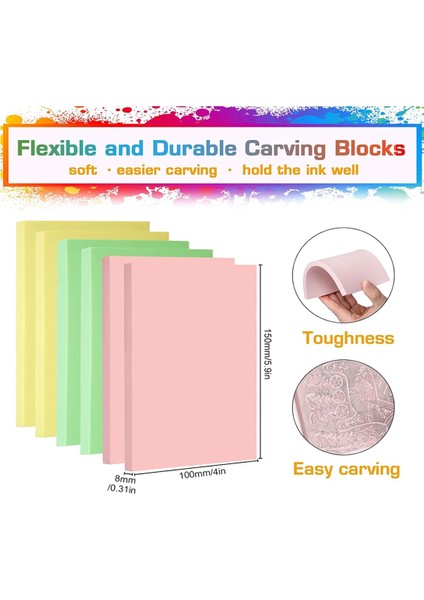 14 Adet Kauçuk Blok Damga Oyma Blokları Kauçuk Damga Seti (Yurt Dışından) fiyatları