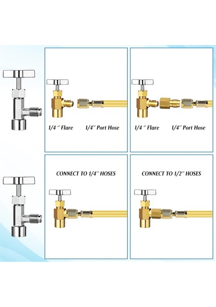 Ac R134A Adaptör Hızlı Bağlantı Kiti, R134A Tank Musluk Vanası (Yurt Dışından) modelleri