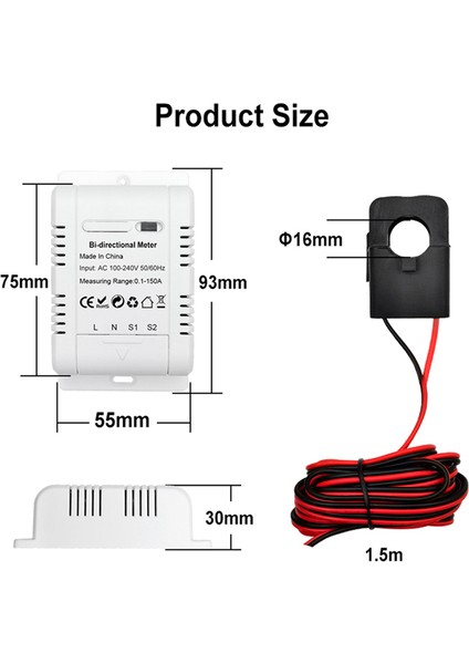 Tuya Wifi Akıllı Çift Yönlü Tek Fazlı Enerji Ölçer (Yurt Dışından) fiyatları