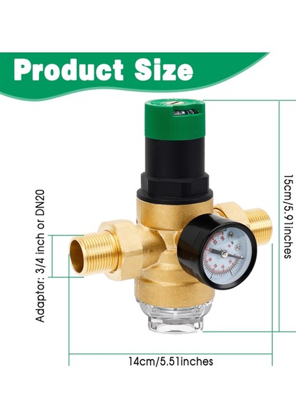 Pirinç Basınç Regülatörü 3/4 Inç, DN20 Azaltma Vanası (Yurt Dışından) fiyatları