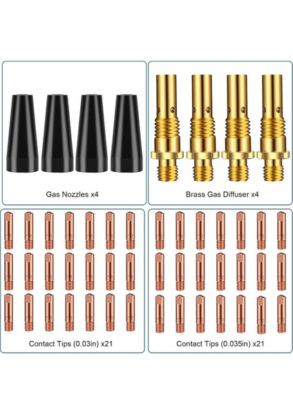 50 Adet Flux Çekirdekli Gazsız Nozul Uçları Kiti, Mig Kaynak Aksesuarı (Yurt Dışından) fiyatları