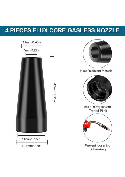 50 Adet Flux Çekirdekli Gazsız Nozul Uçları Kiti, Mig Kaynak Aksesuarı (Yurt Dışından) modelleri