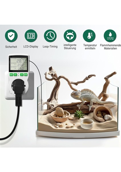 LCD Ekran Isıtma ve Soğutma Sürüngen Termostatı Ab Fişi (Yurt Dışından) fiyatları