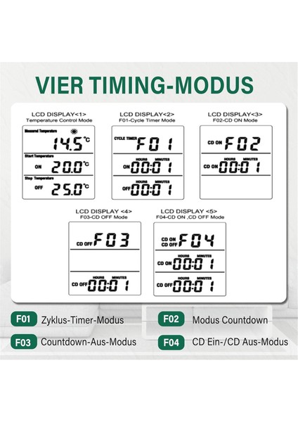 LCD Ekran Isıtma ve Soğutma Sürüngen Termostatı Ab Fişi (Yurt Dışından) modelleri