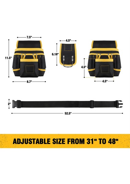 Elektrikçi Bel Alet Çantası Su Geçirmez Oxford Kumaş (Yurt Dışından) indirimleri