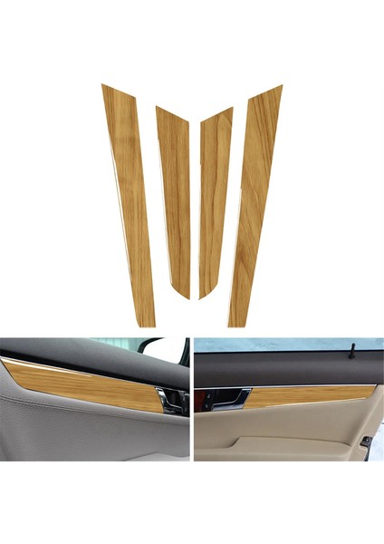 4 Adet Iç Kapı Paneli Kapağı Döşeme Sarı Ahşap Desenli (Yurt Dışından)