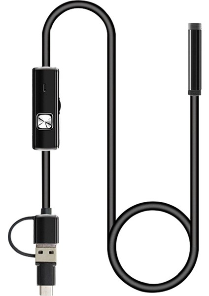 3'ü 1 Arada Endoskop Kamerası 480P/5.5MM/SABIT KABLO/IP67 Su Geçirmez 2m (Yurt Dışından)