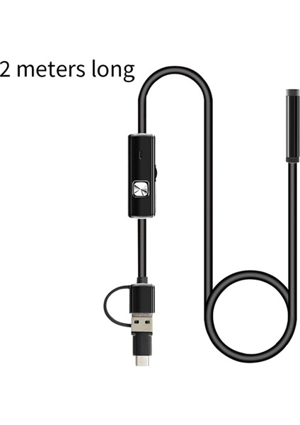 3'ü 1 Arada Endoskop Kamerası 480P/5.5MM/SABIT KABLO/IP67 Su Geçirmez 2m (Yurt Dışından)