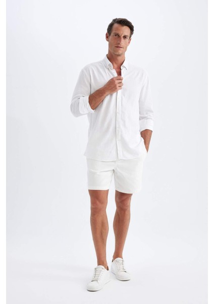 %100 Pamuk Relax Fit Beyaz Jean Bermuda Şort Z4460AZ24SM fırsatları