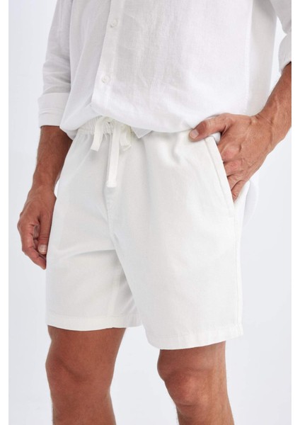 %100 Pamuk Relax Fit Beyaz Jean Bermuda Şort Z4460AZ24SM indirimleri
