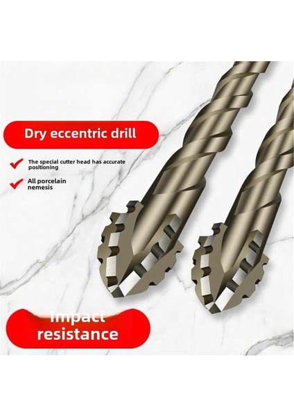 4 Adet Dört Kanallı Testere Dişli Eksantrik Matkap Ucu, 6MM+8MM+10MM+12MM (Yurt Dışından)