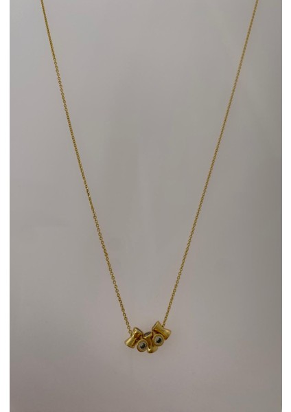 Vip Dağınık Taşlı Gold Kolye