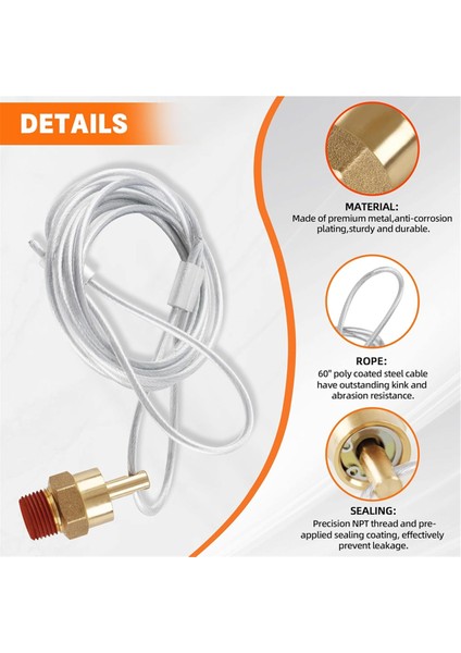 Adet Hava Tankı Tahliye Vanası Fiş Konnektörü 60 Inç Kablo, B (Yurt Dışından) modelleri