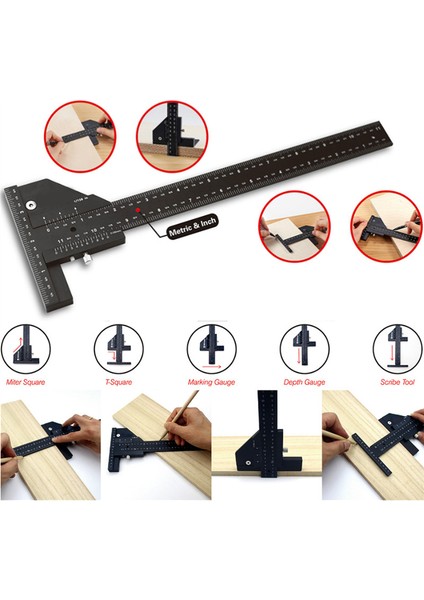 Alet T Cetveli Kayar Ölçer Çizici Cetvel Derinlik Ölçer T-Gösterge Çizici (Yurt Dışından) fırsatları