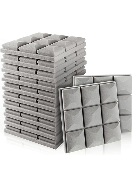 12 Adet Ses Yalıtım Köpük Panelleri, Akustik Köpük Panelleri Yüksek Yoğunluklu (Yurt Dışından)