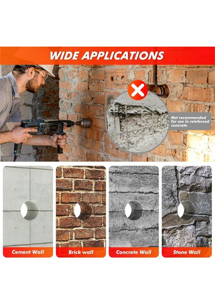 Beton Delik Testeresi Takımı, 30 40 50 65MM Delik Matkap Uçları (Yurt Dışından) fiyatları