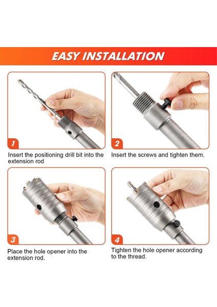 Beton Delik Testeresi Takımı, 30 40 50 65MM Delik Matkap Uçları (Yurt Dışından) indirimleri