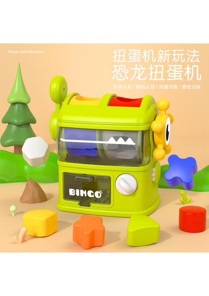 Dinozor Gacha Makinesi Çocuk Eğitici Oyuncak Dönen Gacha Makinesi Şekli Renk Aydınlanma Biliş Ebeveyn-Çocuk Erken Eğitim (Yurt Dışından)