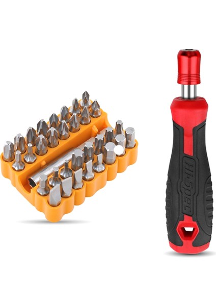 1/4 Inç Tornavida Ucu Saplı Çok Işlevli Tornavida Seti (Kırmızı) (Yurt Dışından)