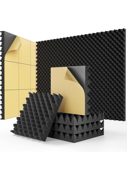24 Paket Kendinden Yapışkanlı Yumurta Kasası Ses Geçirmez Köpük Paneller 1X12X12 Inç (Yurt Dışından)