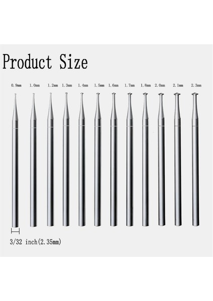 3/32 Inç Shank Mücevher Gravür Uçları 45 Derece Kalp Bursları (Yurt Dışından) modelleri