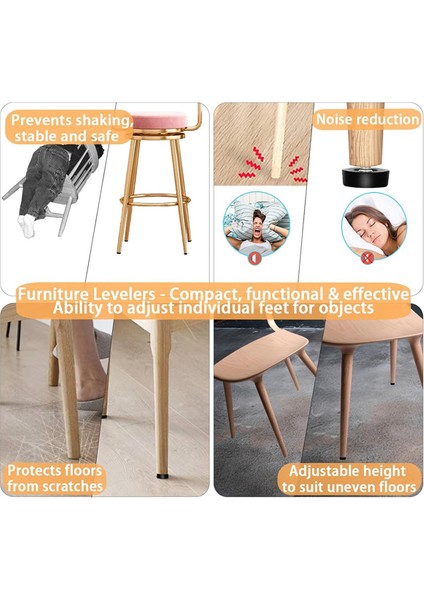 1/4 Inç Dişli Dengeleme Ayakları, T-Somunlu 16 Adet Mobilya Dengeleyiciler (Yurt Dışından) modelleri