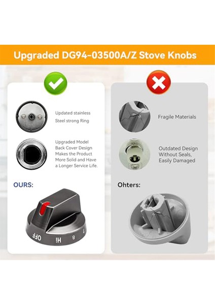 Elektrikli Ocak Değişimi Için DG94-03500V/W (4 Adet) Siyah (Yurt Dışından)
