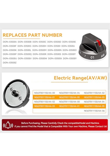 Elektrikli Ocak Değişimi Için DG94-03500V/W (4 Adet) Siyah (Yurt Dışından)