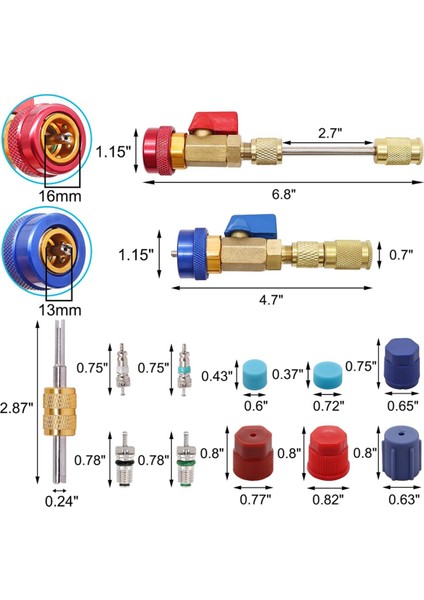 R134A Vana Çekirdeği Hızlı Sökücü Takma Alet Takımı (Yurt Dışından) fiyatları
