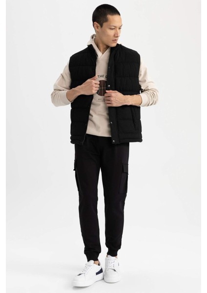 Regular Fit Dik Yaka Cepli Şişme Yelek W8305AZ23SP