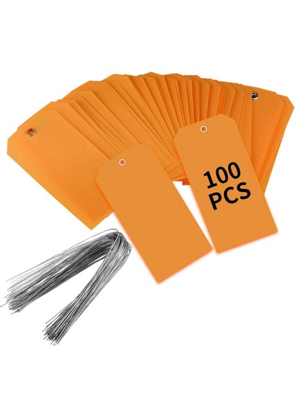 100 Adet 4 3/4 Inç x 2 3/8 Inç Plastik Nakliye Etiketi (Turuncu) (Yurt Dışından)