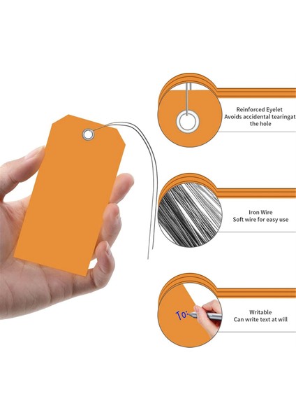 100 Adet 4 3/4 Inç x 2 3/8 Inç Plastik Nakliye Etiketi (Turuncu) (Yurt Dışından) fiyatları