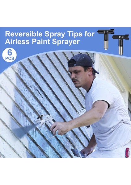 Sprey Uçları, 6 Adet Havasız Boya Sprey Uçları Tersinir Sprey Uçları (Yurt Dışından) fırsatları