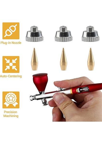 10 Parça Airbrush Nozul Kapağı Seti Airbrush Iğnesi Yedek Parçaları (Yurt Dışından) fiyatları