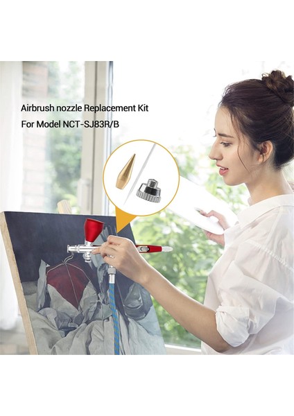 10 Parça Airbrush Nozul Kapağı Seti Airbrush Iğnesi Yedek Parçaları (Yurt Dışından) modelleri